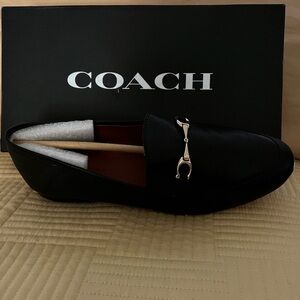 Coach Black Loafers with Gold Accent